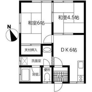 ハイツヴィレッヂ【1階】の間取り