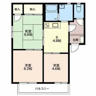 クレアトール菊水 B棟【1階】の間取り