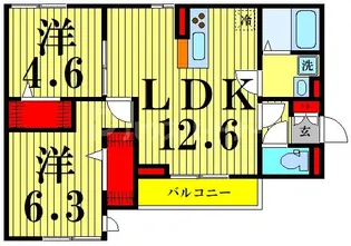 ラリュール南花畑【2階】の間取り