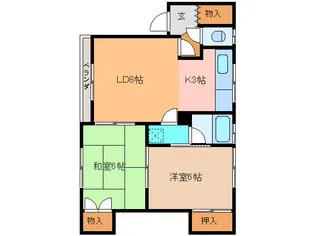ロイヤルハイツ【2階】の間取り