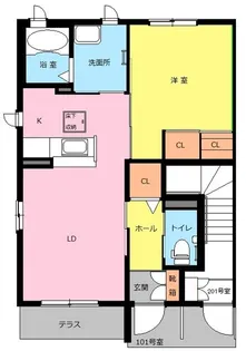 クレセオJC【1階】の間取り