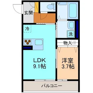 カーサ デル ソルII【3階】の間取り