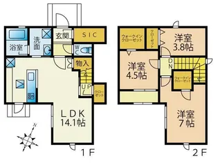 福岡県福岡市南区柏原5【一戸建】の間取り