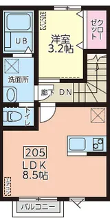 ディアコートIIB棟【2階】の間取り