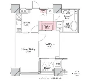 パークキューブ八丁堀【7階】の間取り