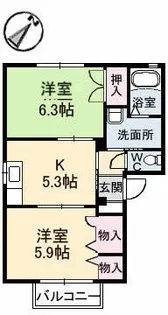 コーポフィレンツェ【2階】の間取り
