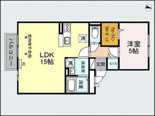 ハーベシアスB【1階】の間取り