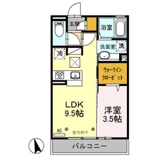 レセンテ プライム【1階】の間取り