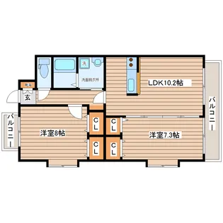 ナッツコート【1階】の間取り