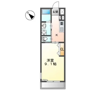1Kの間取り画像