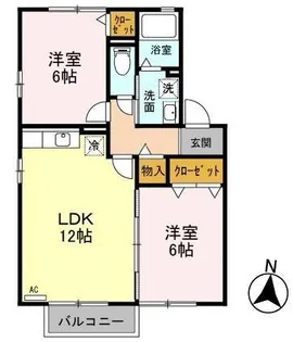 グリーンパークD【2階】の間取り