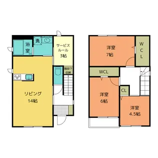 愛知県名古屋市西区平中町【一戸建】の間取り
