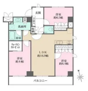 フィオレンテ田園調布【1階】の間取り