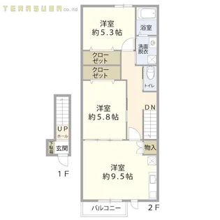 エミシア南大分【2階】の間取り