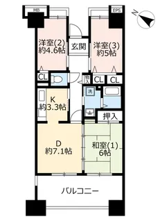 URコンフォール霞ヶ丘【9階】の間取り