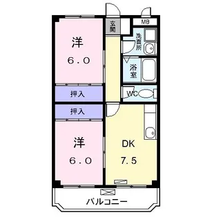 エステート万町【3階】の間取り