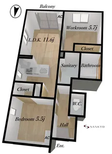 山形県山形市城西町4【アパート】の間取り