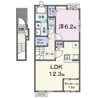 桜・レジデンスB【2階】の間取り