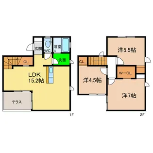 徳島県阿南市那賀川町中島【一戸建】の間取り