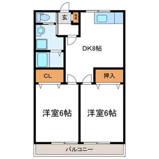 コーポ上田井3号棟【2階】の間取り