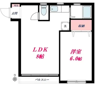 都立大学D1MB【4階】の間取り
