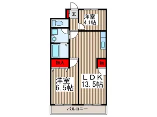 ウエストパレス蕨I【1階】の間取り
