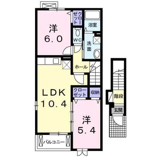 グッドライフ A B【2階】の間取り