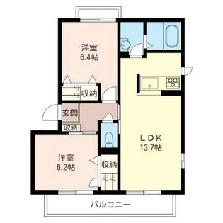 ヴィライーストA【2階】の間取り