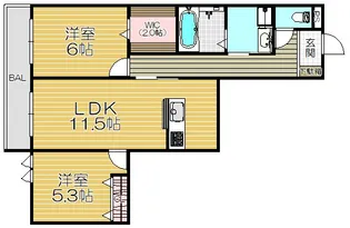 メゾン・イセキス曽根【3階】の間取り