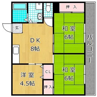 コーポラス美光【4階】の間取り