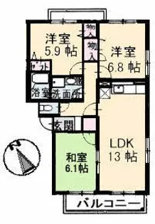 クレアシオン大町【1階】の間取り