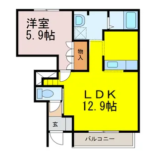 グランディールエバー【1階】の間取り