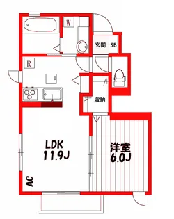 ピナ市ヶ尾【1階】の間取り