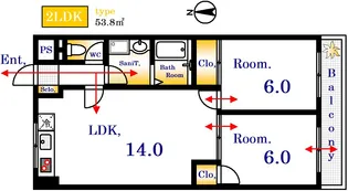 K.T BUILDING【4階】の間取り