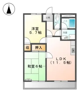 ハイツ園城【3階】の間取り