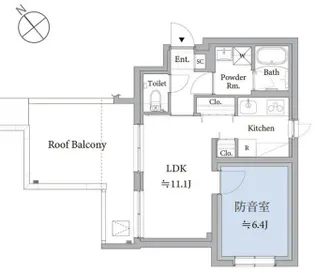 【防音マンション】ASTILE studio 練馬平和台【5階】の間取り
