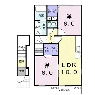 ビューティフル ムーン II【2階】の間取り