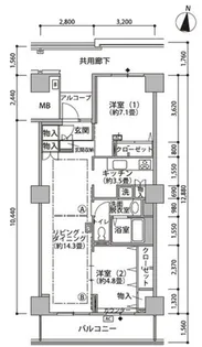 東雲キャナルコートCODAN21号棟【9階】の間取り