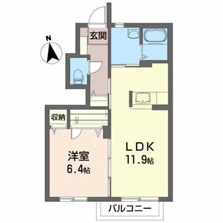 ルパルクB【1階】の間取り