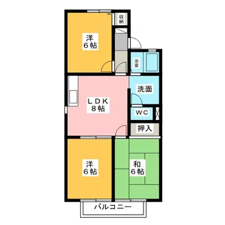 ドミール津島 A棟【1階】の間取り