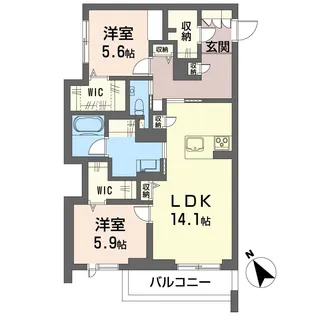 グラストン【2階】の間取り