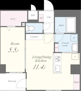 ル パルテール大濠【6階】の間取り