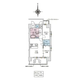 スプランディッドあびこ駅前DUE【2階】の間取り