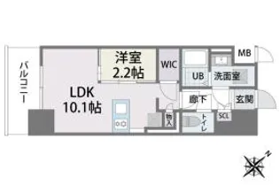 ラクラス博多2【10階】の間取り