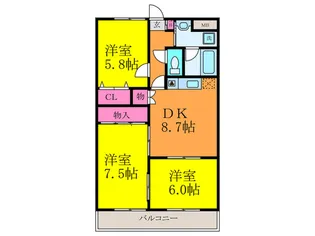 アルバ摂津【1階】の間取り