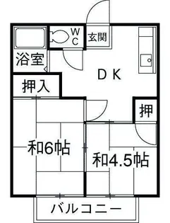 若喜ハイツ【2階】の間取り