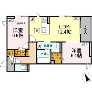 D Paina 宿河原6 2【1階】の間取り