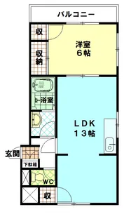 ハイツあかしや【4階】の間取り