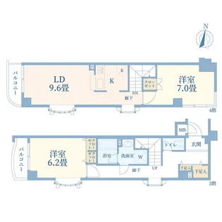 ディナ・スカーラ経堂南【3階】の間取り