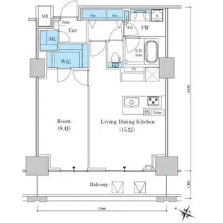 ロイヤルパークスER万代【4階】の間取り